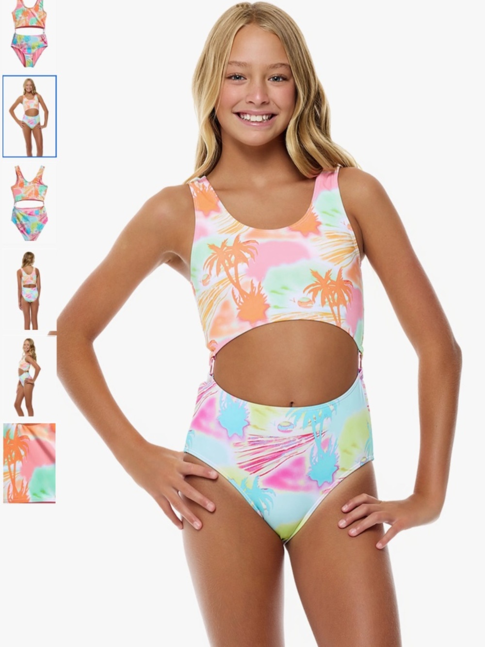 Beach Lingo Kids' Solar Eclipse Cutout One-Piece Swimsuit (Big Kid) 16
